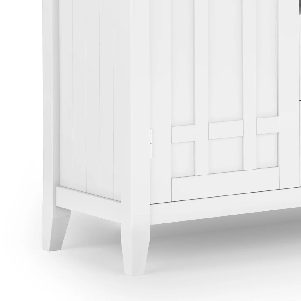 White Solid Wood Sideboard Buffet and Wine Rack F77106