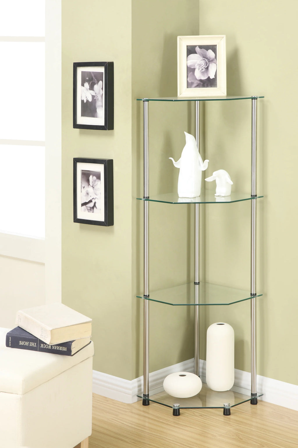 Glass 4 Tier Corner Shelf N825812