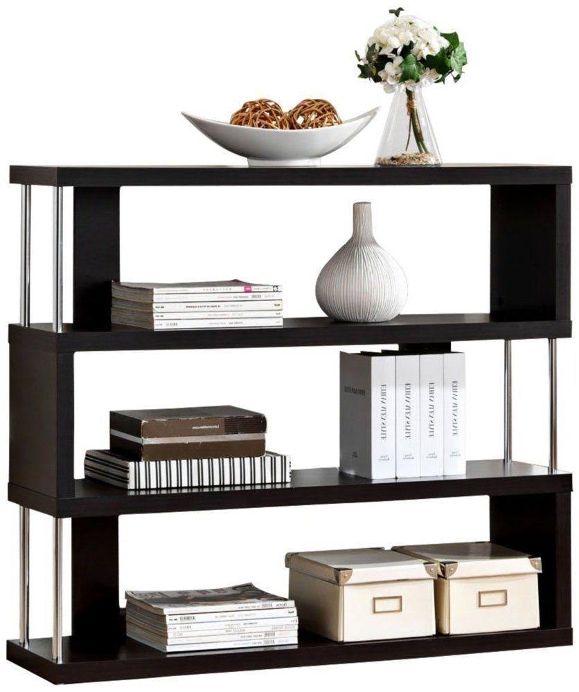 Dark Brown Three-Shelf Modern Bookcase U188