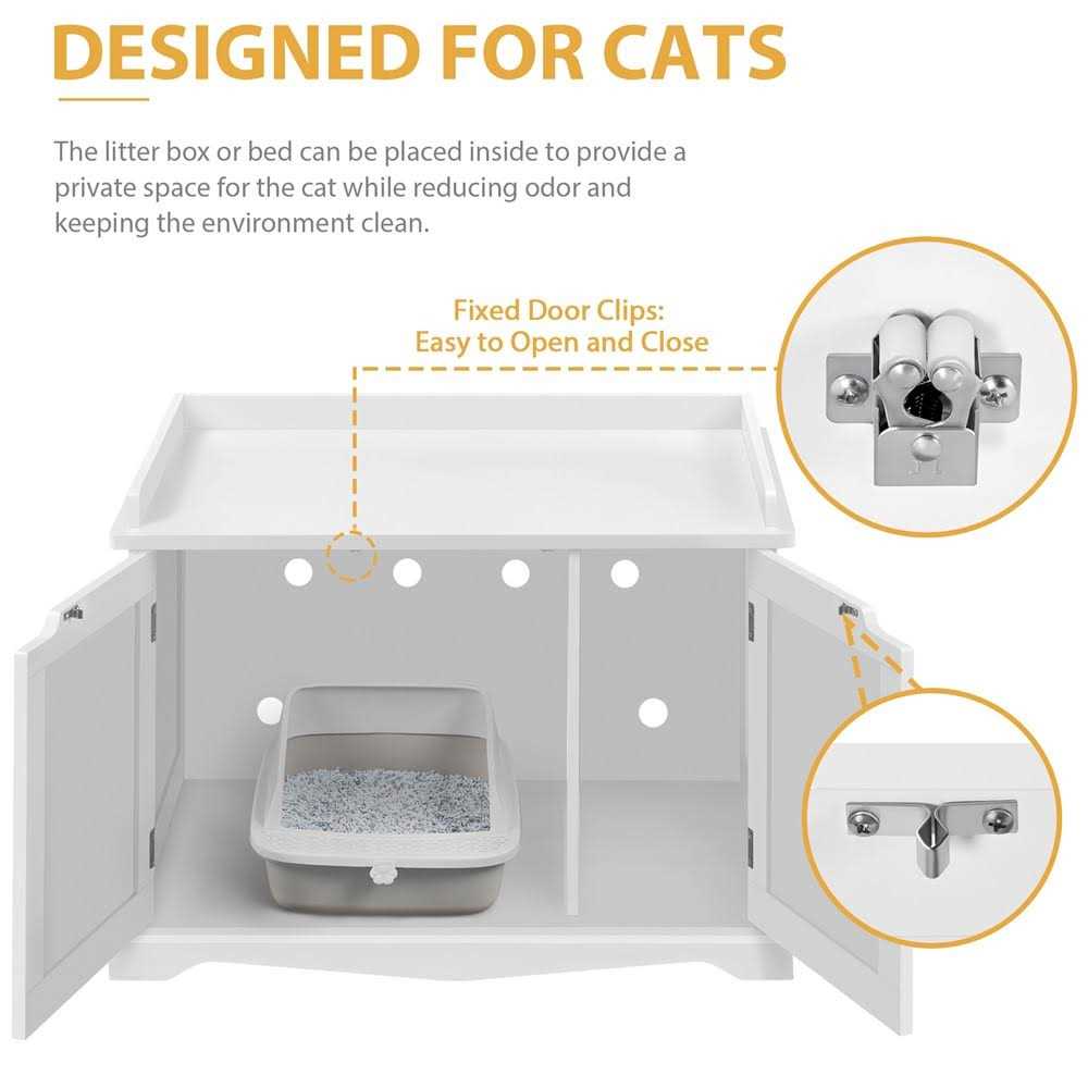Cat Litter Box Enclosure Wooden Side Table Y39167