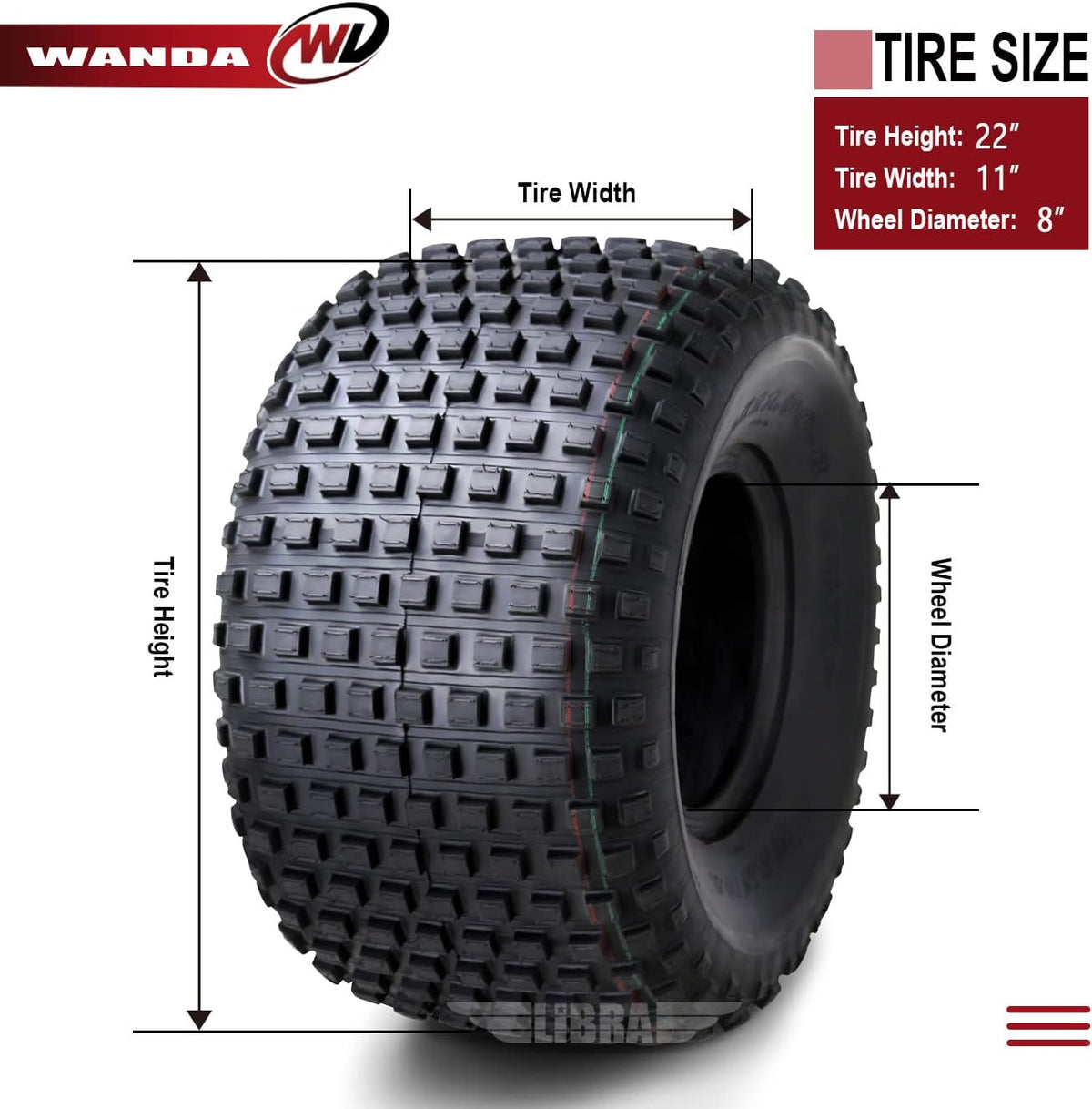 22X11-8 4PR ATV Tires X32968