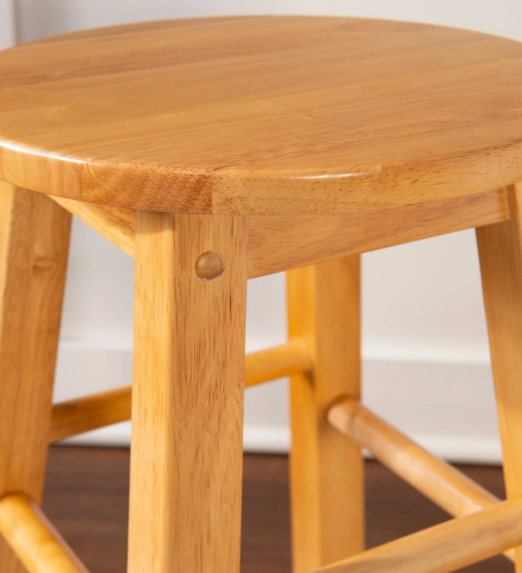 24" Round Solid Wood Counter Stool L413