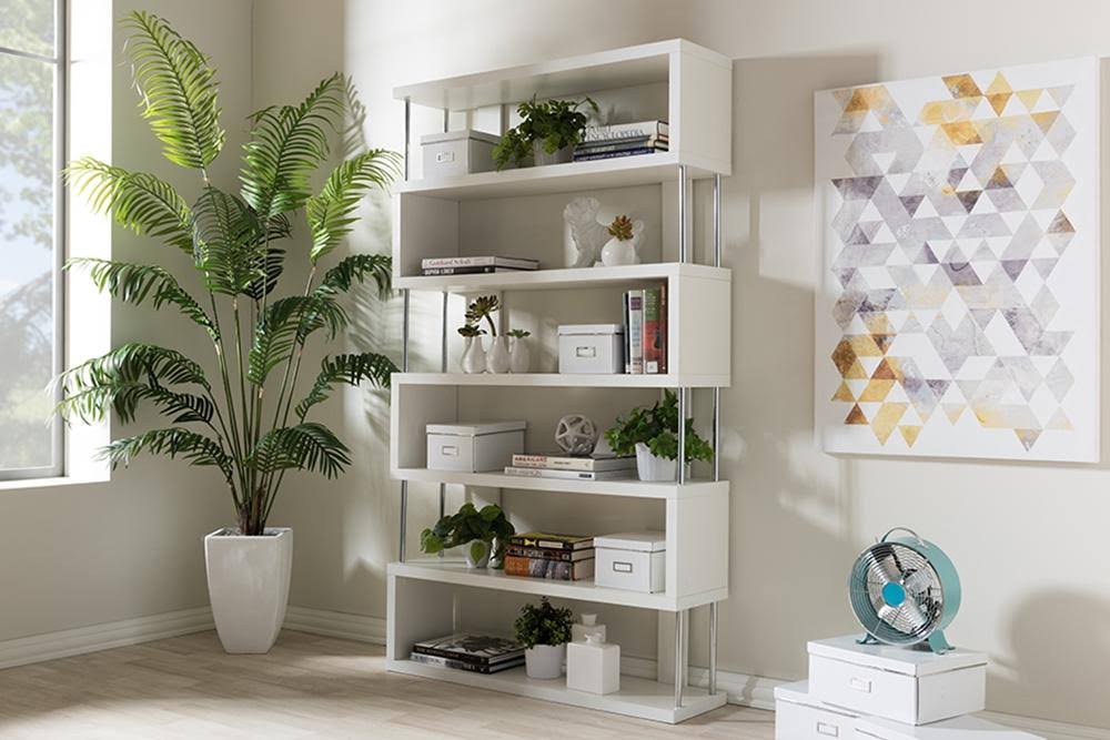 Dark Brown Three-Shelf Modern Bookcase U188