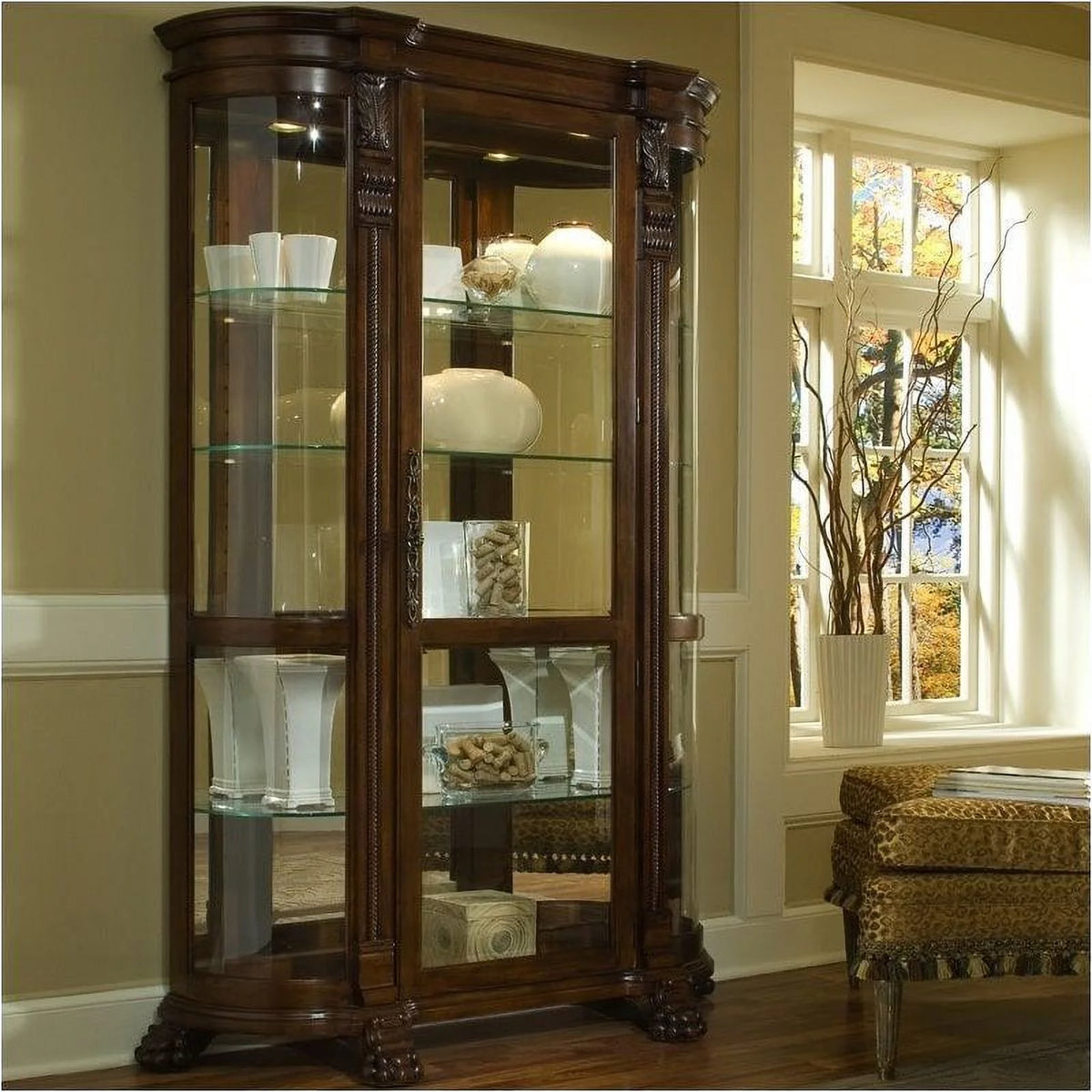 Curved End Curio Cabinet X5089