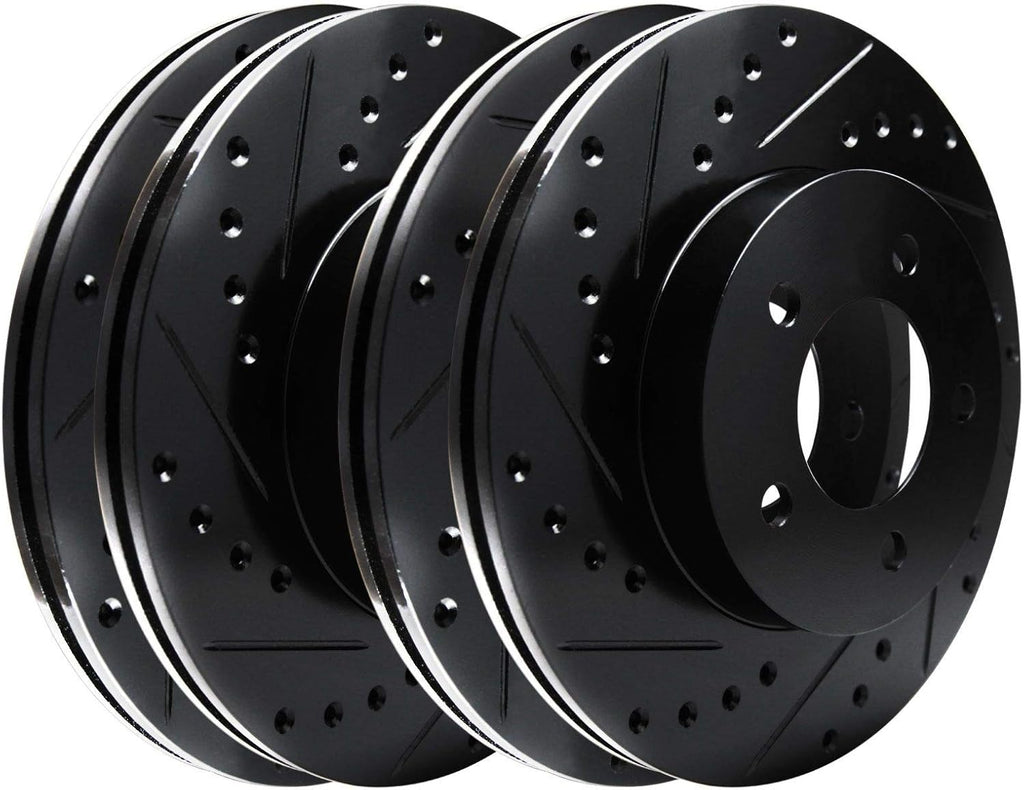 Black Drill/Slot Brake Rotors W296