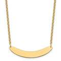Medium Polished Curved Blank Bar Necklace E42373