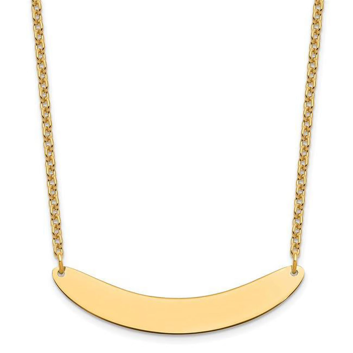 Medium Polished Curved Blank Bar Necklace E42373