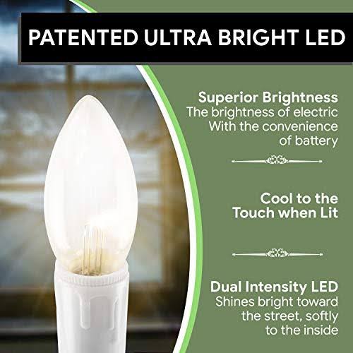 White Metal Base LED Window Candles with Timer, Battery Operated, Adjustable Height Y6554