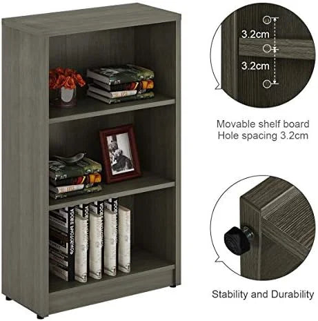 Black 3-Layers Wood Bookcase S570368