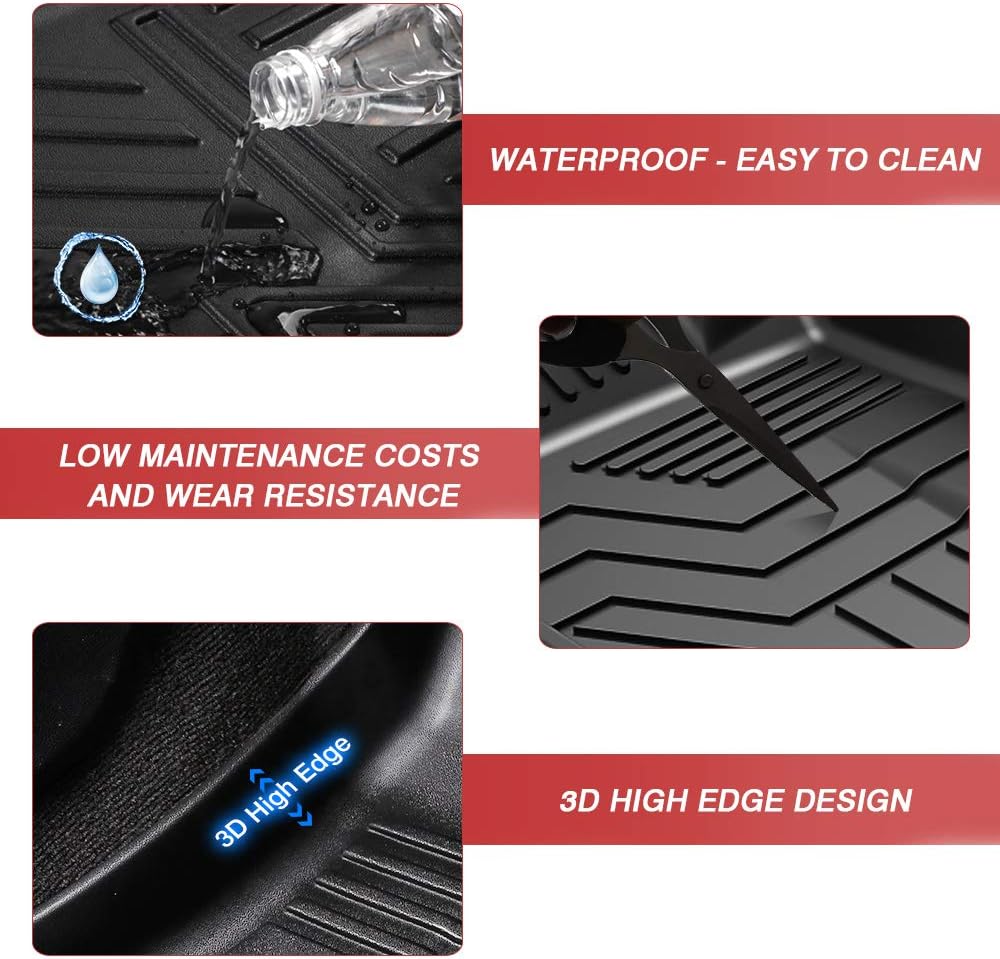 3D All Weather TPE Floor Mats 2 Row Liner Set C100349