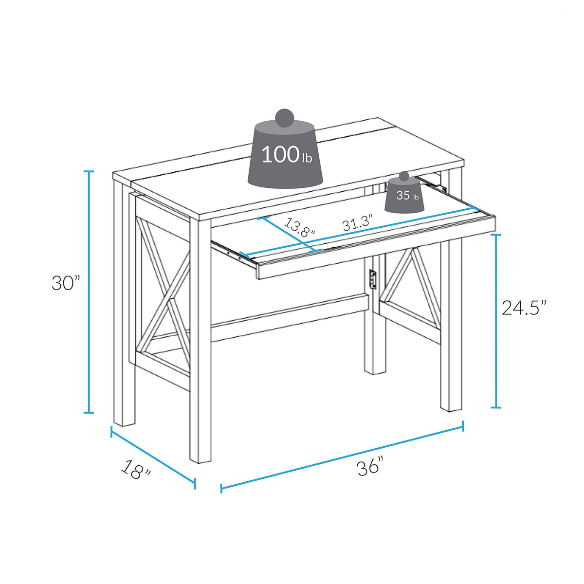 Folding Desk with Pull-Out Z313