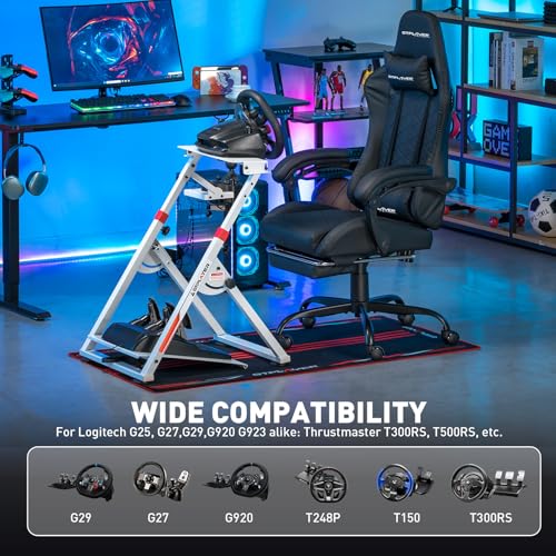 Black Sim Racing Wheel Stand with Shifter Mount E828810