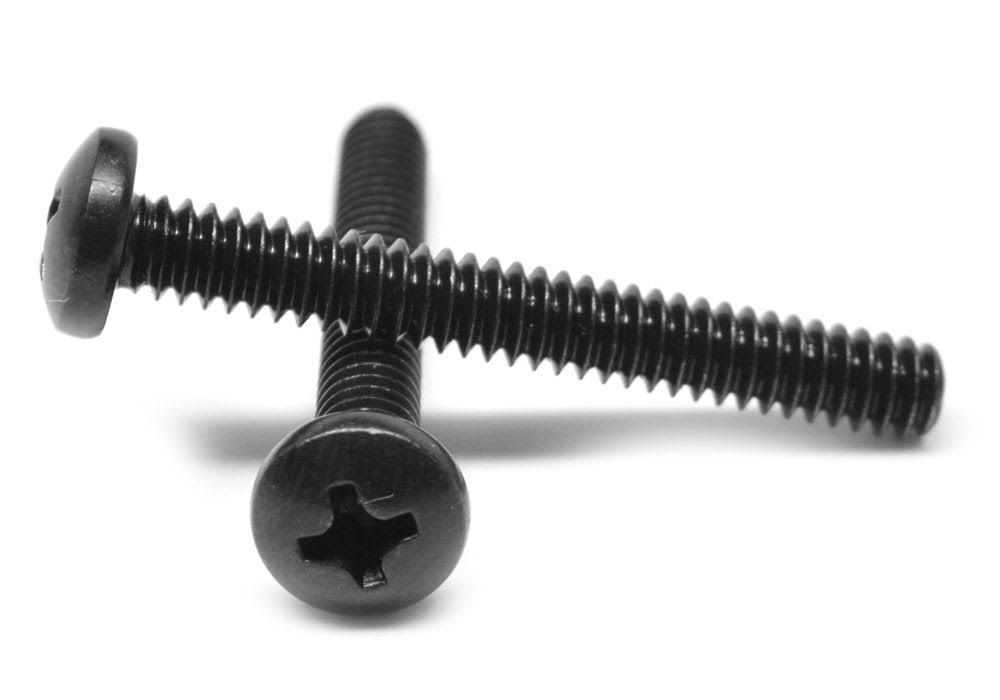 #6-32 x 9/16 Coarse Thread Machine Screw Phillips Pan Head Low Carbon Steel Black Oxide K2207