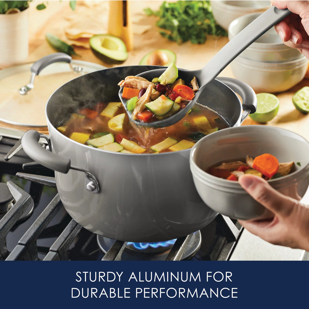 15 Piece Hard Enamel Nonstick Pots and Pans Set C99299