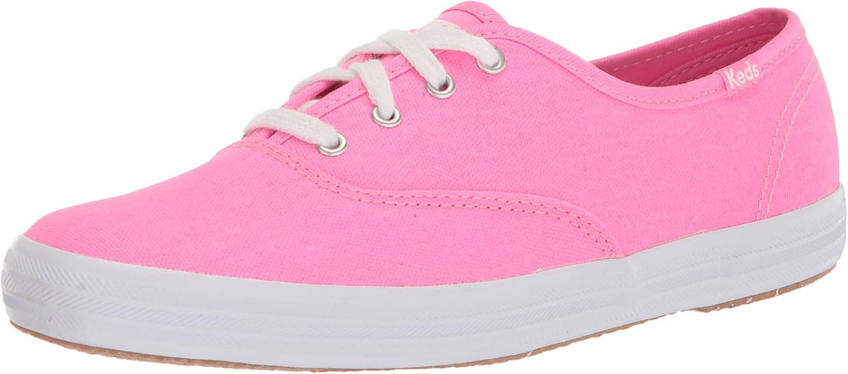 Neon Pink Canvas Lace Up Sneaker R708814
