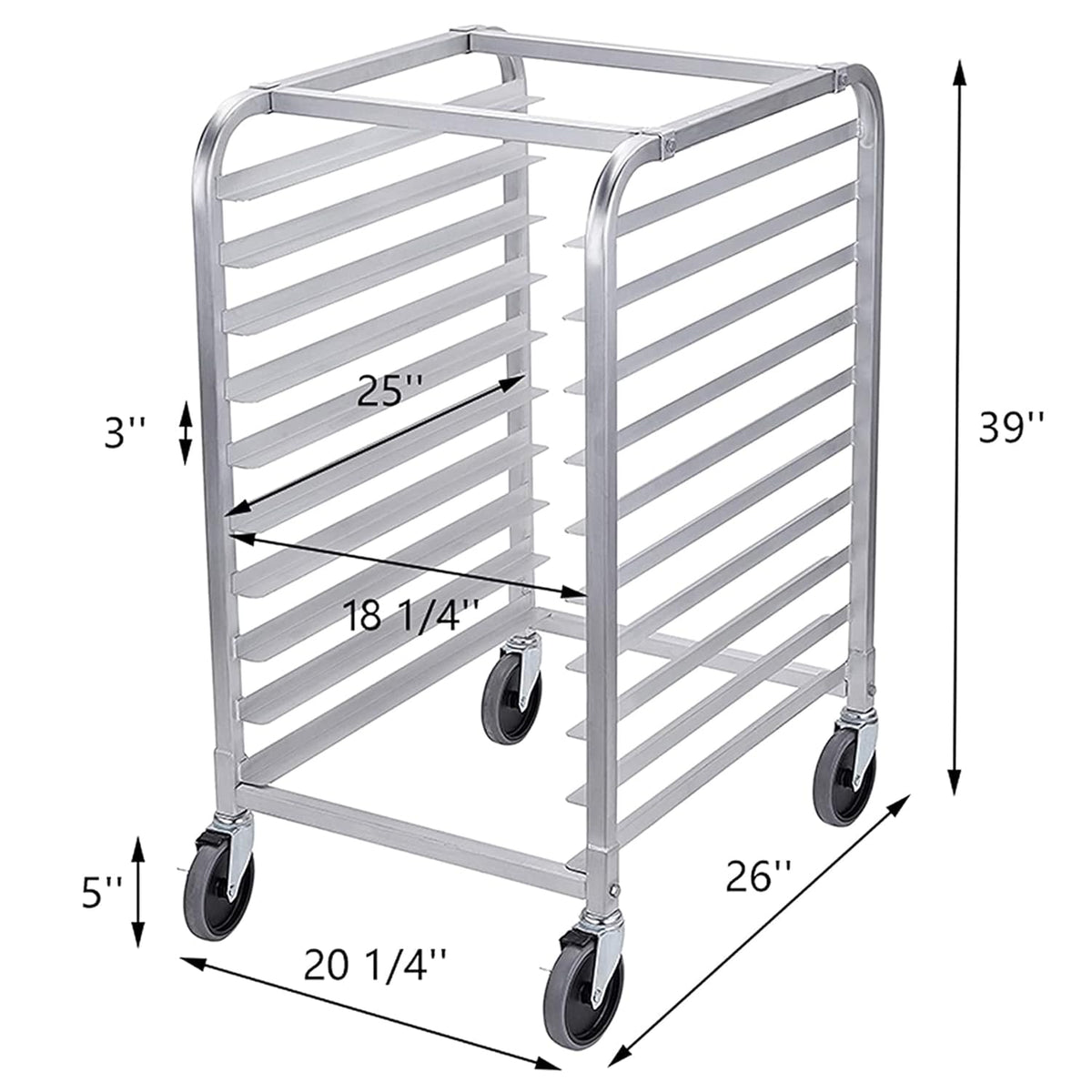 10 Tier Aluminum Bun Pan Rack with Wheels G760204
