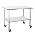 Stainless Steel Table 30 x 48 Inches with Caster Wheels B509