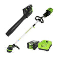 80V Cordless Brushless String Trimmer and Leaf Blower Combo with 2Ah Battery and Charger N6401