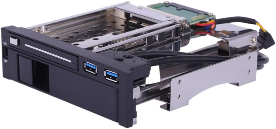 Dual Bay 3.5 + 2.5 Inch SATA III Hard Drive SSD Tray Caddy Internal Mobile Rack Enclosure Docking Station with USB 3.0 Port Hot Swap Pack of 2 U754