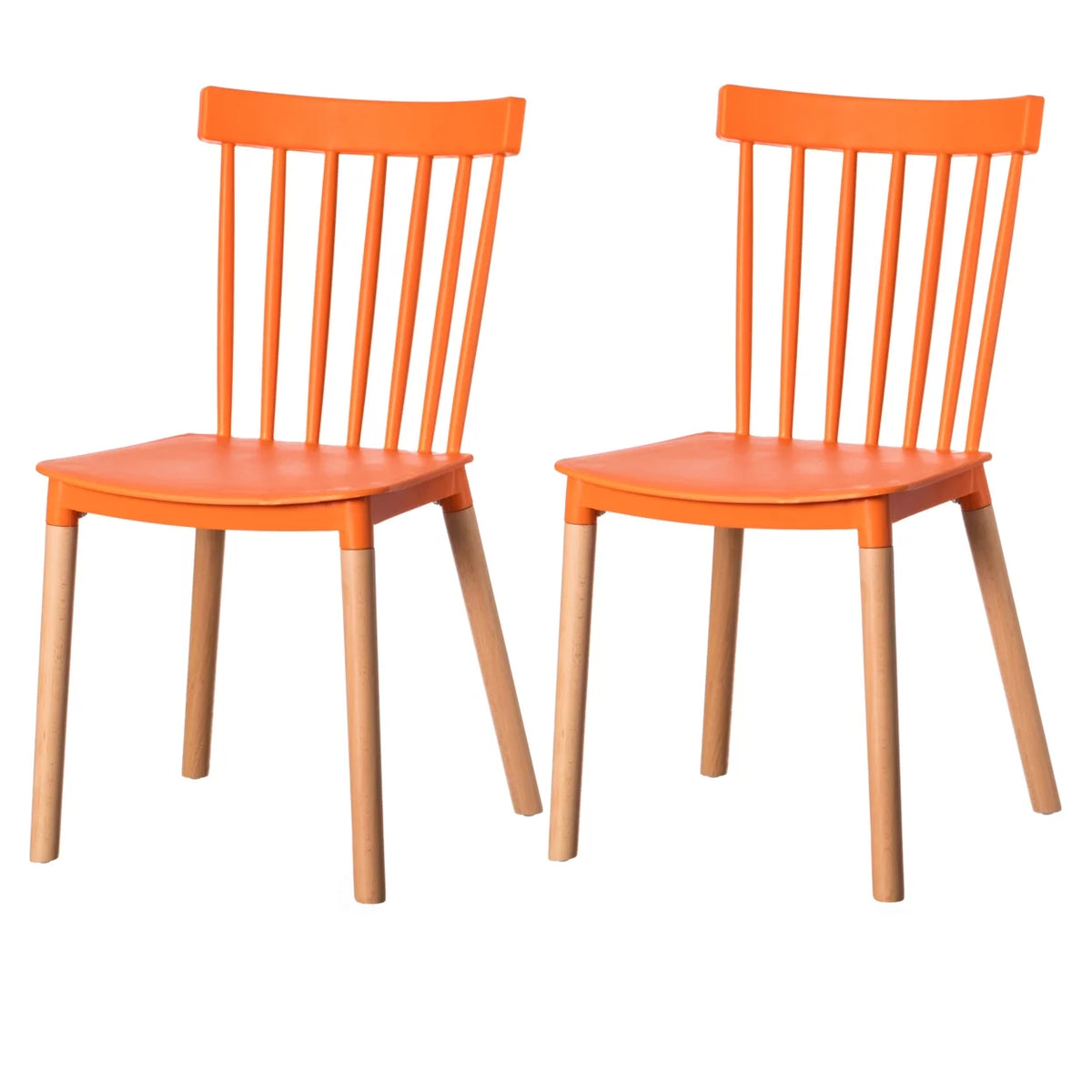Plastic Dining Chair with Beech Wood Legs B8648