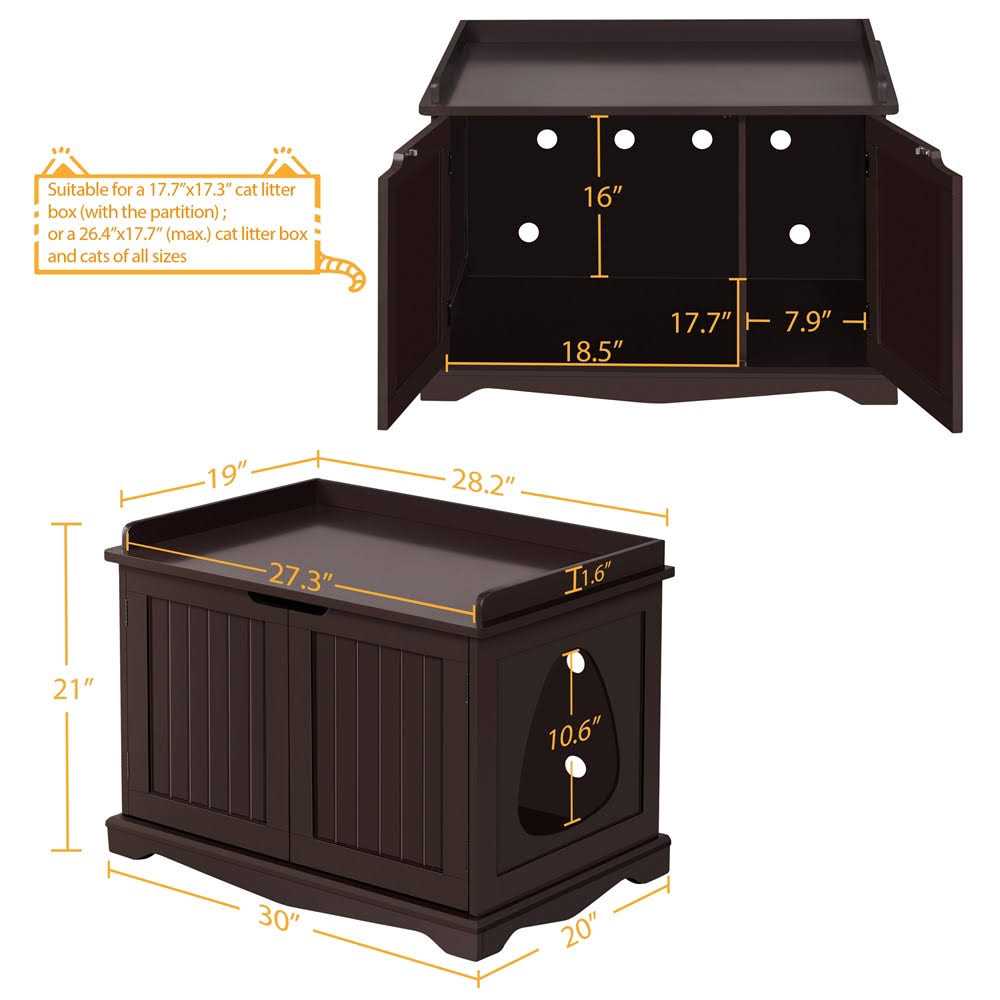 Cat Litter Box Enclosure Wooden Side Table Y39167