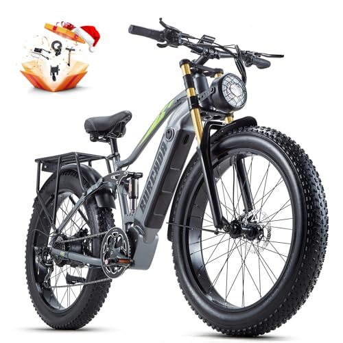 1000W 48V 30AH 26''x4.0 Inch Fat Tire Full Suspension Electric Bike B79308