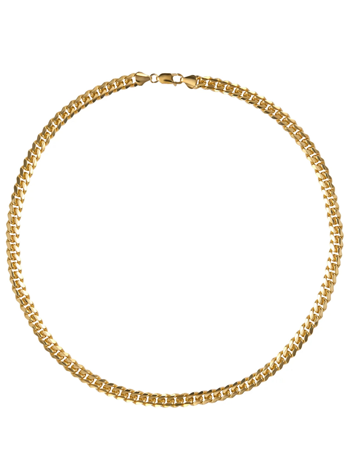 Sterling Silver 14KT Gold Plated Curb Necklace M661