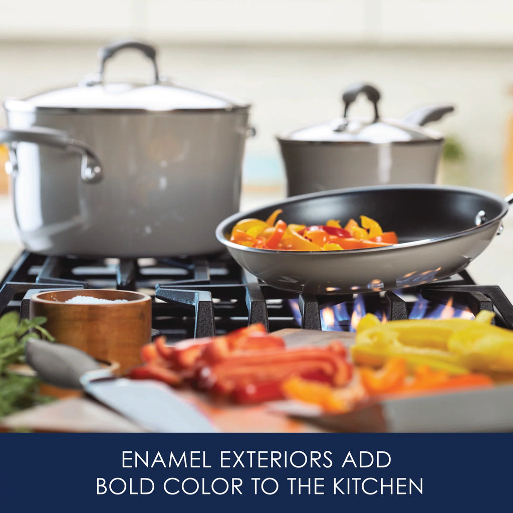 15 Piece Hard Enamel Nonstick Pots and Pans Set C99299