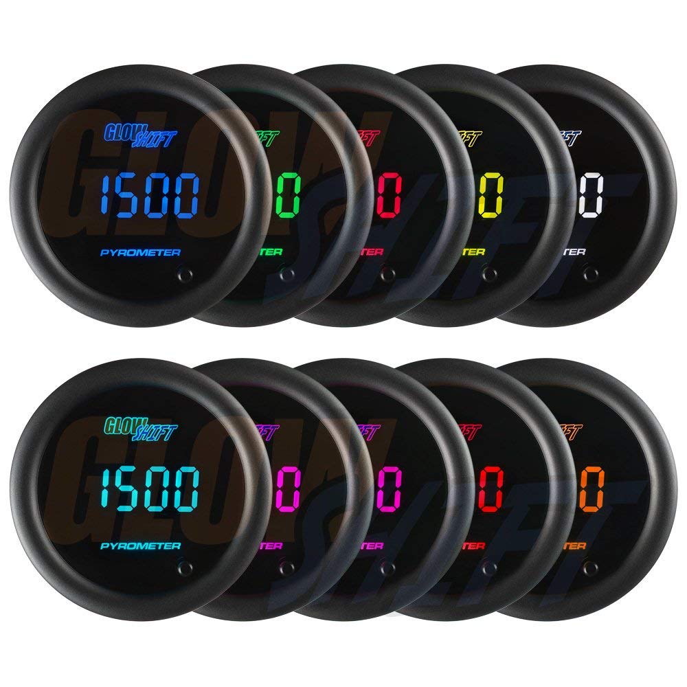10 Color Digital 2200 F Pyrometer EGT Gauge Kit with Type K Probe D741