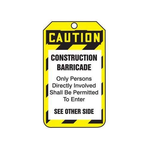 Danger Construction Barricade Safety Tag G723246