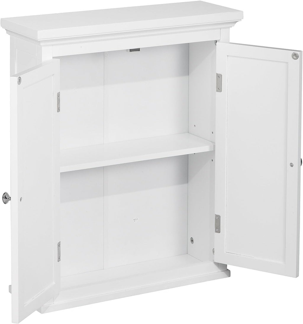 Wall Mounted Cabinet with 2 Shutter Doors, White K8633