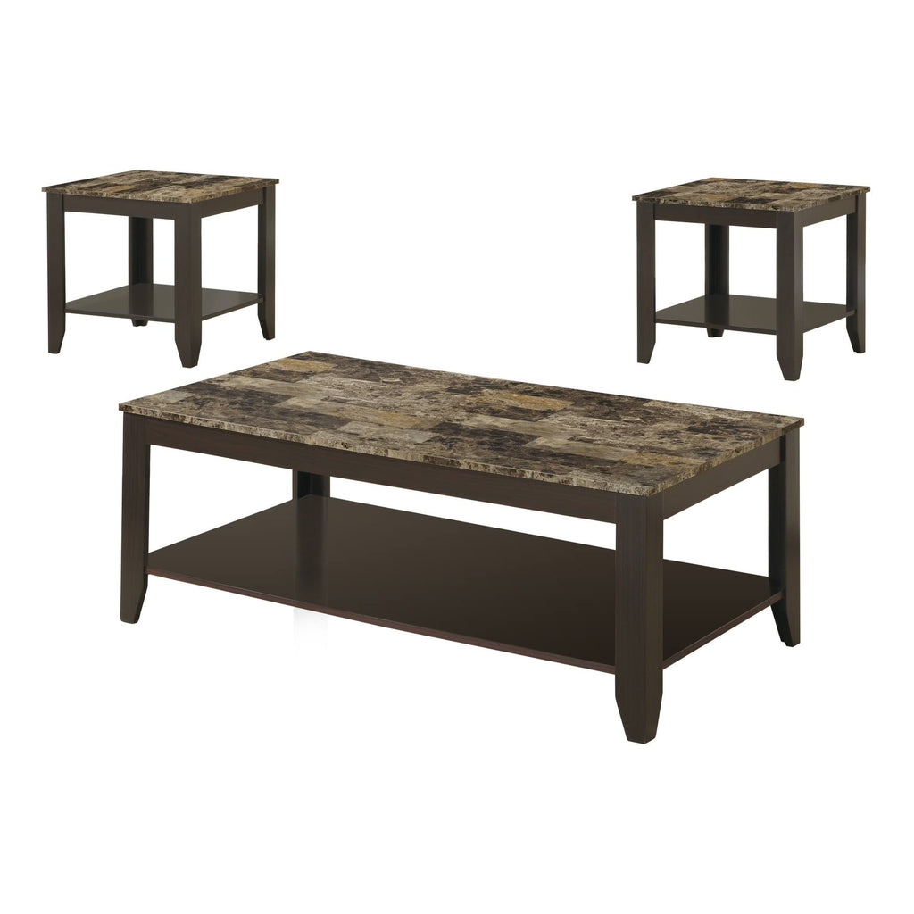 Brown Wood 3 Piece Table Set B366694