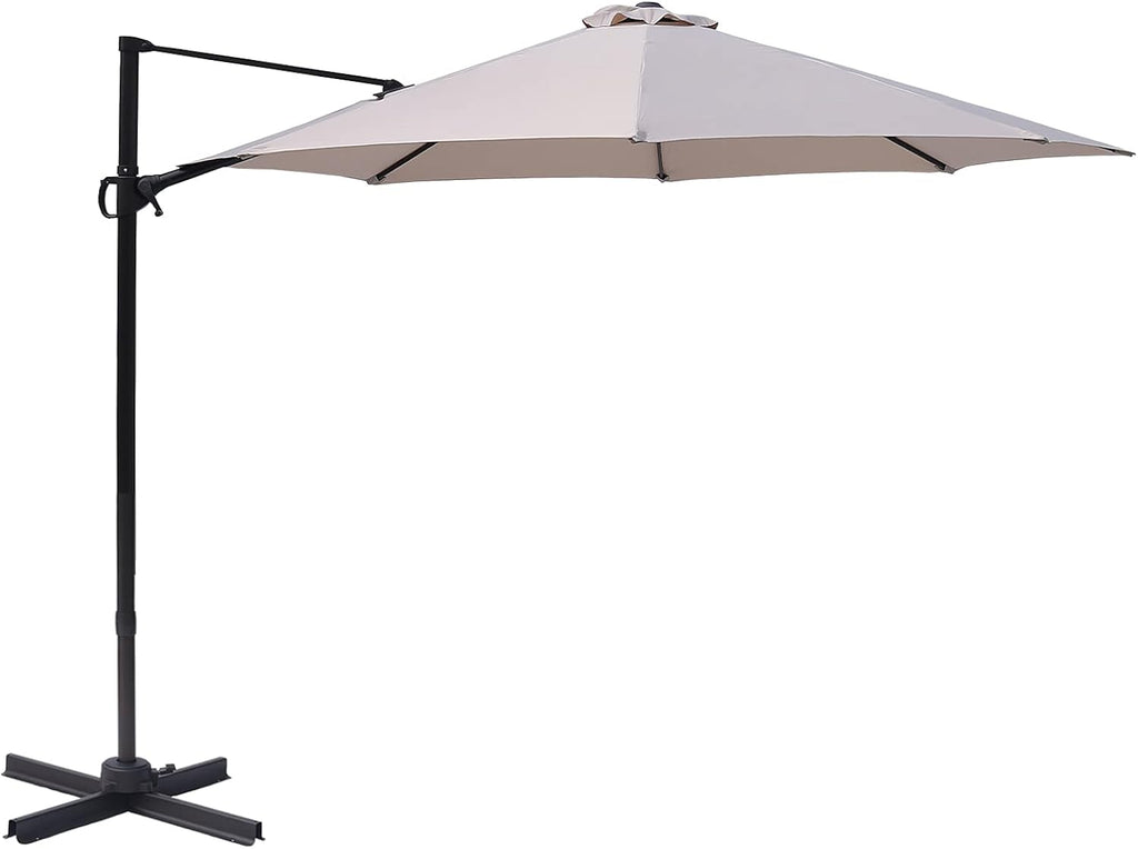 10 Feet Outdoor Cantilever Offset Patio Umbrella and Stand F912957