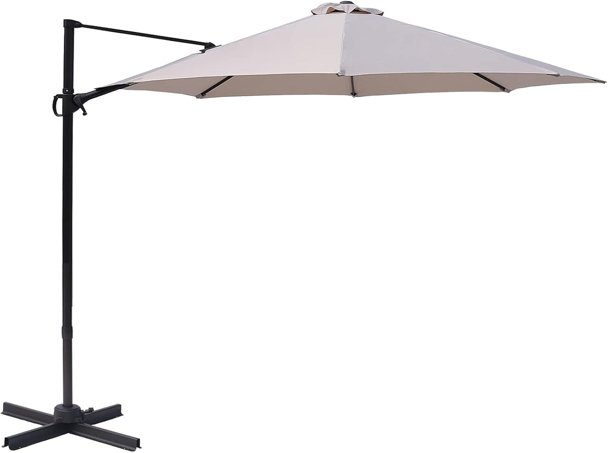 10 Feet Outdoor Cantilever Offset Patio Umbrella and Stand F912957
