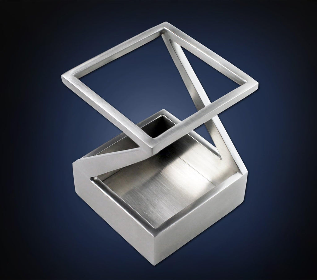 Modern Art Pen and Pencil Holder Stainless Steel Satin Finish Desktop Organizer G820665