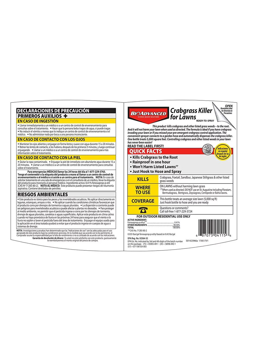 32 oz Crabgrass Killer Hose-End Concentrate T9006