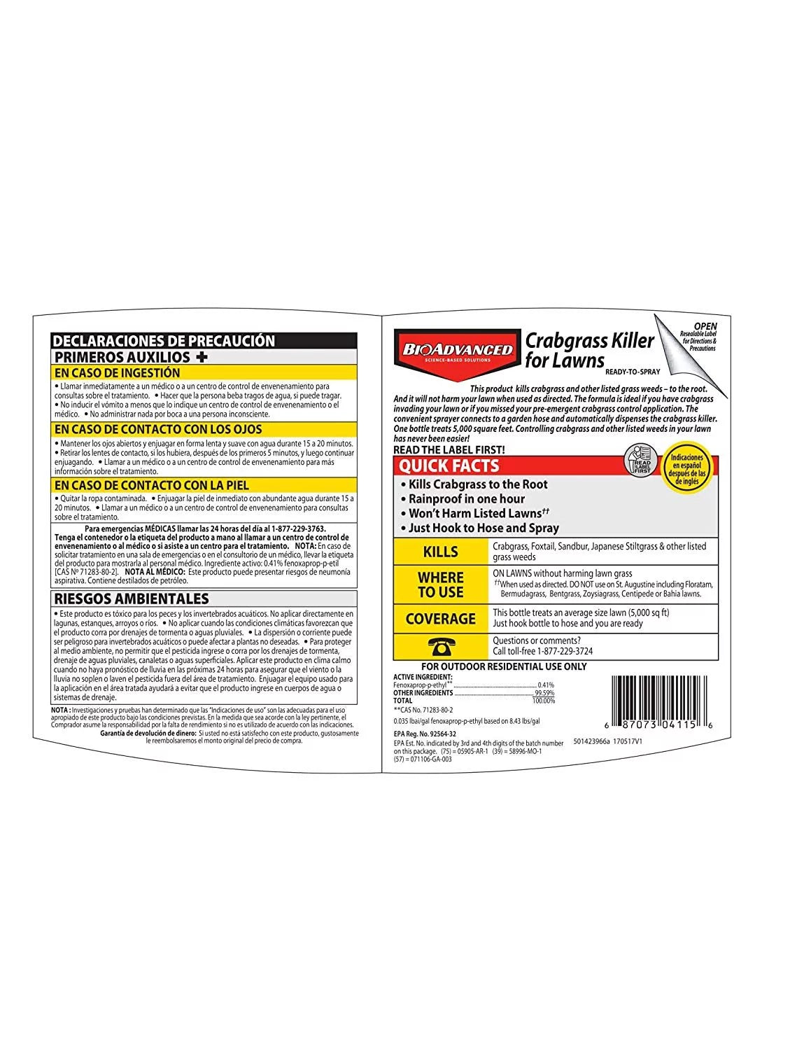32 oz Crabgrass Killer Hose-End Concentrate T9006