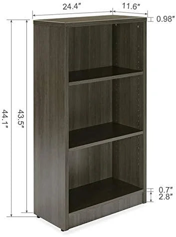 Black 3-Layers Wood Bookcase S570368