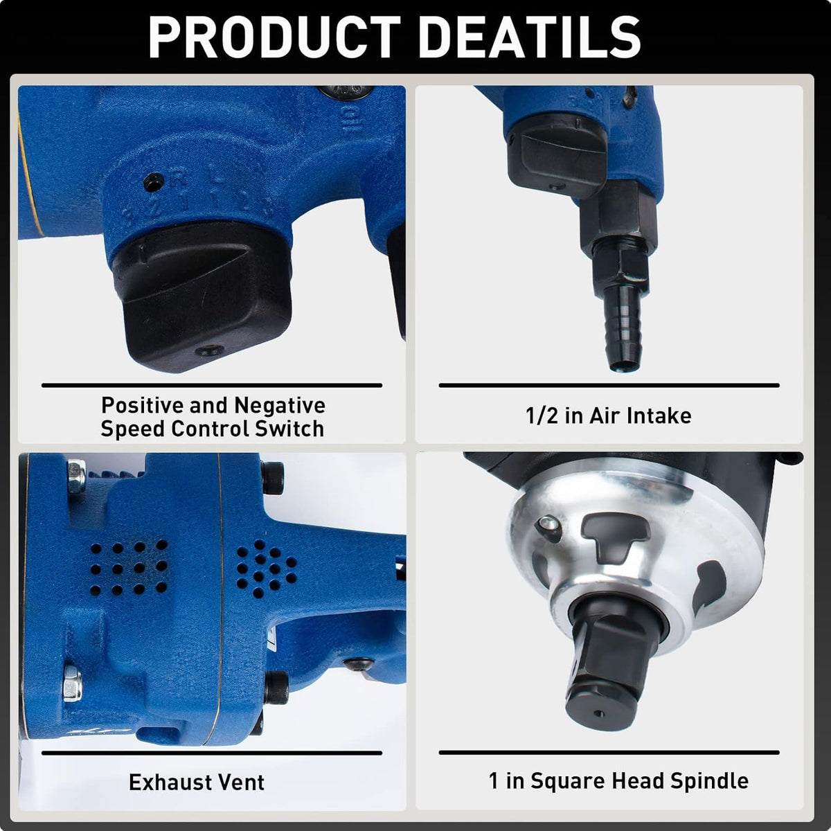 1 Inch Air Impact Wrench with D Handle K2628