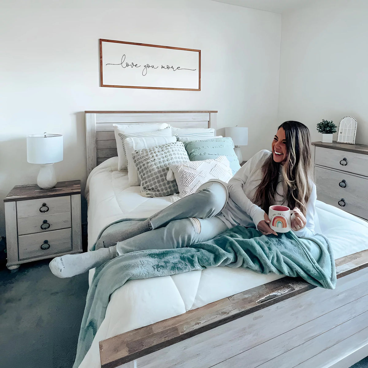 Love You More Sign 10x20 inches Bedroom Wall Decor C79299