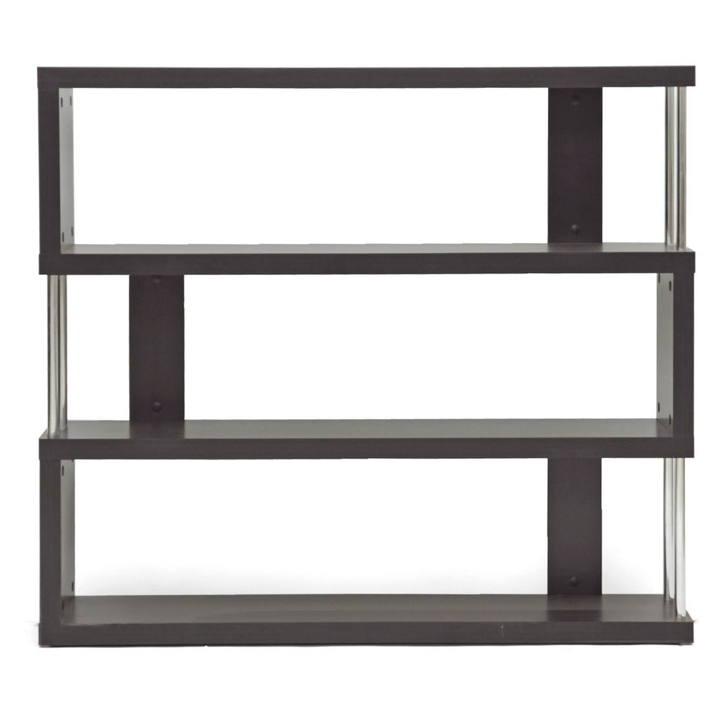 Dark Brown Three-Shelf Modern Bookcase U188
