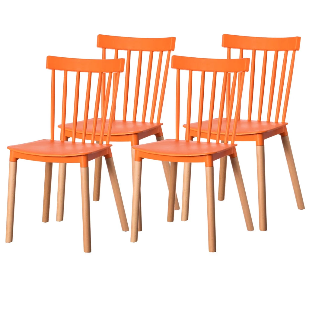 Plastic Dining Chair with Beech Wood Legs B8648