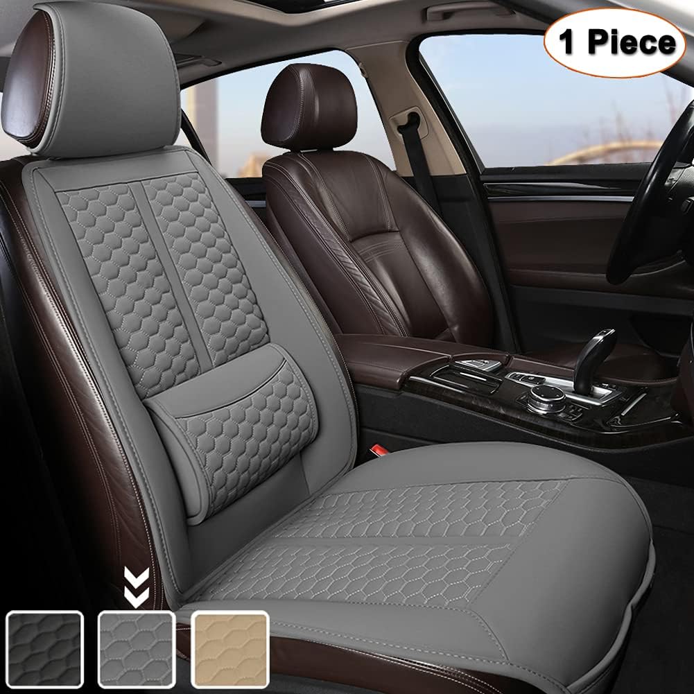 Black Car Seat Cover with Lumbar Support and Headrest Cover C327683