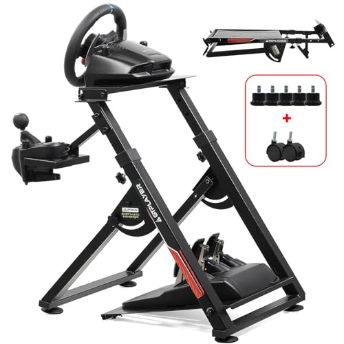 Black Sim Racing Wheel Stand with Shifter Mount E828810