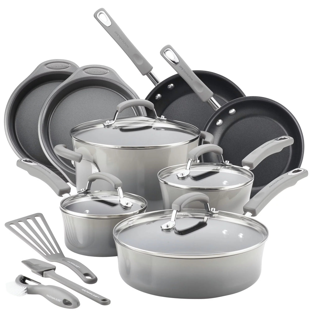 15 Piece Hard Enamel Nonstick Pots and Pans Set C99299