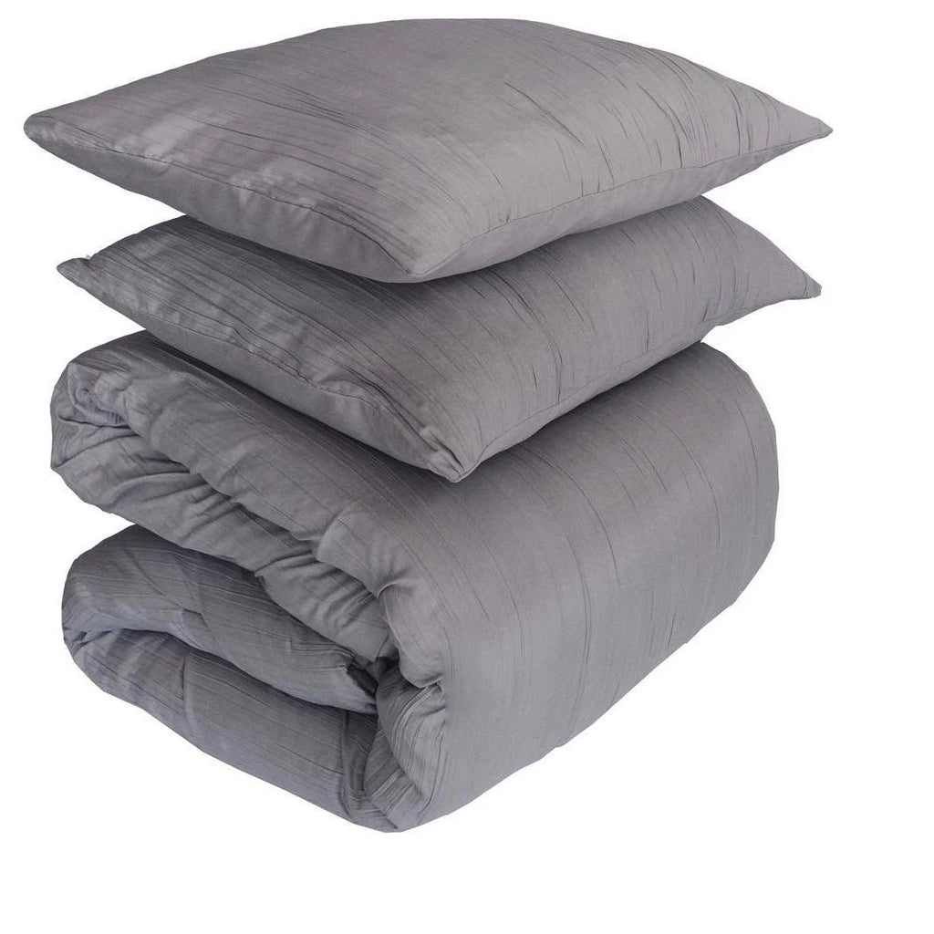 Dark Grey Crinkle 3PC Full/Queen A167