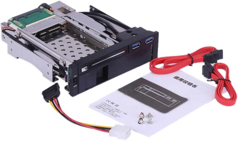 Dual Bay 3.5 + 2.5 Inch SATA III Hard Drive SSD Tray Caddy Internal Mobile Rack Enclosure Docking Station with USB 3.0 Port Hot Swap Pack of 2 U754