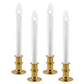 White Metal Base LED Window Candles with Timer, Battery Operated, Adjustable Height Y6554