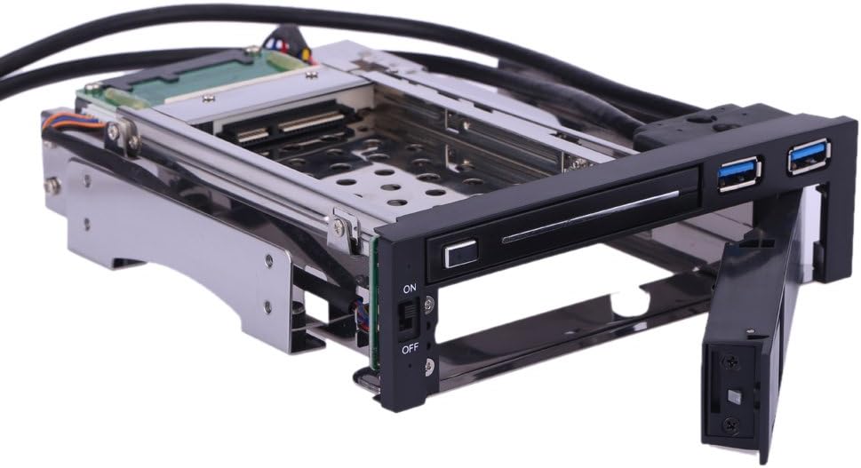 Dual Bay 3.5 + 2.5 Inch SATA III Hard Drive SSD Tray Caddy Internal Mobile Rack Enclosure Docking Station with USB 3.0 Port Hot Swap Pack of 2 U754