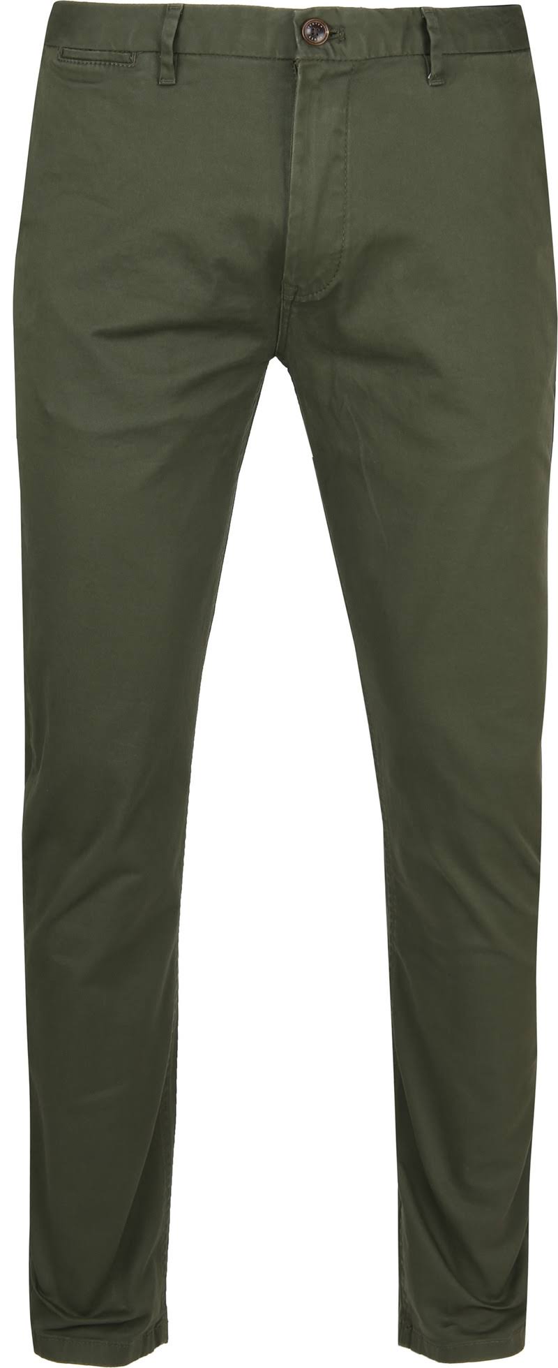 Green Stretch Cotton Chinos B704